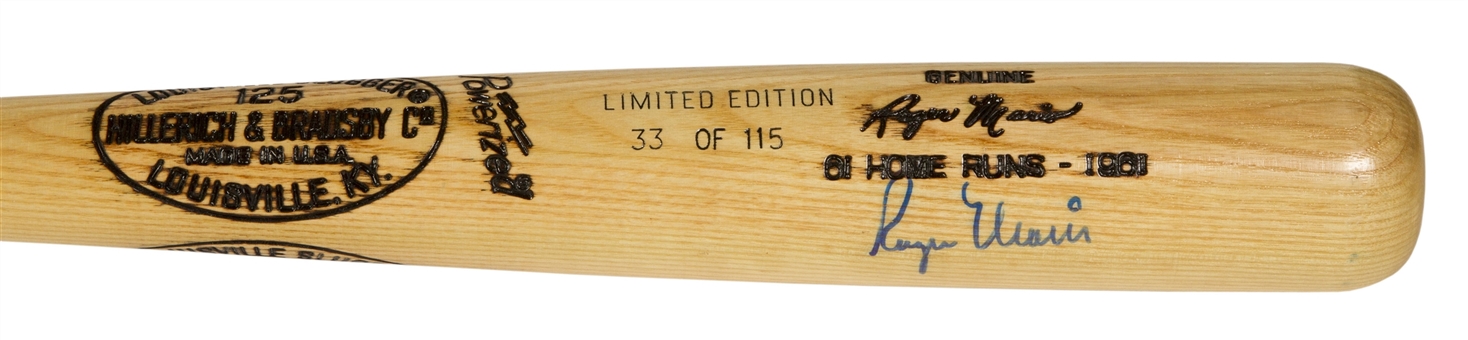 Mickey Mantle & Roger Maris Dual Signed Louisville Slugger Limited Edition  Bat (33/115)